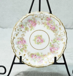 LS&S Lewis Straus & Sons Limoges France Plate ROSES w/GOLD TRIM 6" - Picture 1 of 3