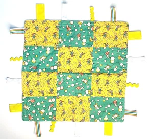New Handmade Retro Baby Lovey Patchwork Animals Alphabets Soother Security Tags - Picture 1 of 5