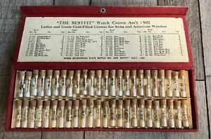 Vintage Uhren Reparatur Lagerbestand "The Bestfit" Krone Lot im Etui #801 - Bild 1 von 2