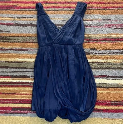 Vestido corto de seda Vera Wang Lavender Label para mujer talla mediana azul sin mangas  Foto 1 de 4