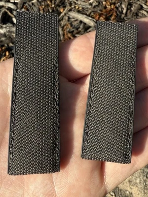 Correa de goma Breitling de lona negra de segunda mano 22-20 mm 253S despliegue Foto 1 de 2