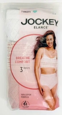 Paquete de 3 calzoncillos Jockey Elance Breathe 100 % algodón 1542 Seashell Rose 6/M nuevos en paquete Foto 1 de 3