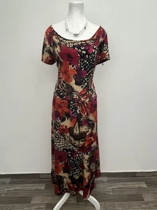 Perceptions Damen A Linie Kleid geblümt Gr. XL Kurzarm Schnalle Akzent - Bild 1 von 10