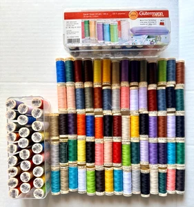 LOTS 125 Piece Guttermann Sew-All Thread Set 100% Polyester 110 Yds Ea. - Picture 1 of 9
