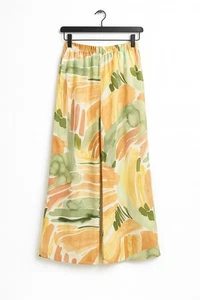 Shein Wide Leg Abstract Print Pants Sz S NWOT Womens Casual Trousers Summer Boho - Picture 1 of 5