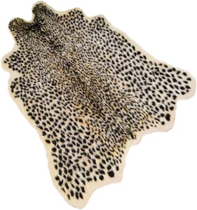 Leopard Print Rug, Cute Faux Cheetah Cowhide Skin Fur Rug Animal Printed Area Ru - Picture 1 of 12