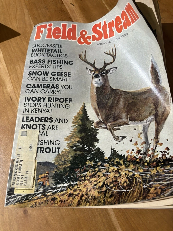 FIELD & STREAM  Lot of 3 Field & Stream Magazines Dec 1977, Mar 1978, Apr 1978  - Image 1 of 4