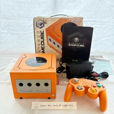 Nintendo GameCube Orange Spice DOL-001 Boxed Console Tested Japan Complete Rare - Image 1 of 4
