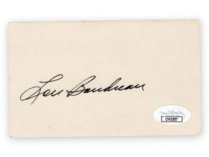 Lou Boudreau Signed Autographed 3X5 Index Card Indians Hall of Famer JSA CF45597 - Picture 1 of 2