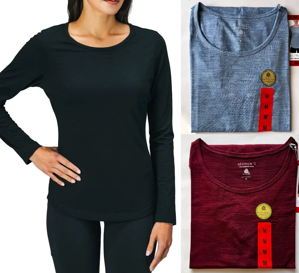 Women's Segments Merino Wool Long Sleeve Base Layer Top Tee Size Runs Small - Image 1 of 1