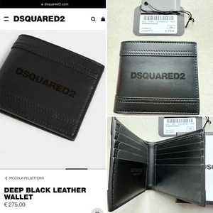 DSQUARED2 ICON DEEP BLACK LEATHER WALLET PORTAFOGLI QUALITÀ PELLE MADE ITALY-50% - Imagen 1 de 24