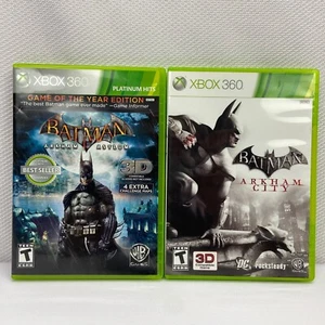 Batman: Arkham Asylum GOTY + Arkham City (Microsoft Xbox 360 Video Game Lot)  - Picture 1 of 5