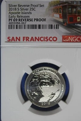 2018 S NGC PF69 REVERSE PROOF APOSTLE ISLANDS WASHINGTON QUARTER #B50302 - Image 1 of 2