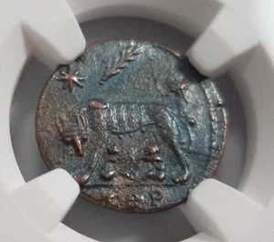 Ella-Loba Gemelos Constantinian NGC AU Imperio Romano Nummus Niño Remo Rómulo Roma - Imagen 1 de 11