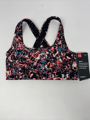 Under Armour Sports Bra Women’s Sz XS Mid Crossback Splatter Printed New - Image 1 of 4