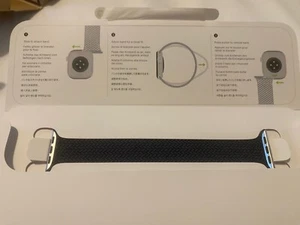 Apple Watch 42mm Midnight Black Braided Weave Solo Loop Size 8 Genuine NIB - Zdjęcie 1 z 4