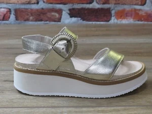Women's NAOT Crepe Gold Radiant Leather Platform Sandal w/ EVA Sole *124100-F30 - Picture 1 of 6