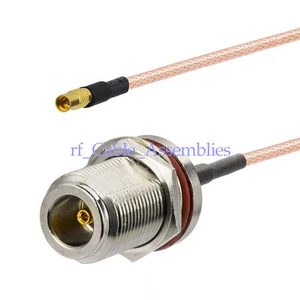 N Female bulkhead to MMCX Jack Pigtail RG316 15cm 6" Coax Cable Adapter Jumper - Picture 1 of 4