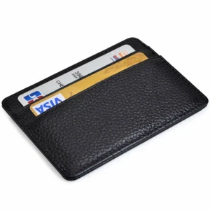 Womens Mens Slim Credit Card Holder Front Pocket Wallet Card Case with ID Window - Picture 1 of 8