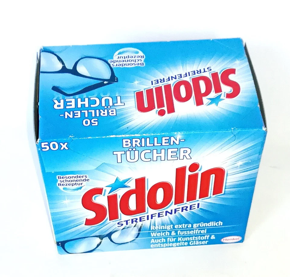 1x 50 Sidolin Brillen Tücher, Putztuch für Handys,Bildschirme,Kameras,kunststoff