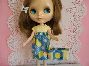 Blythe/Skipper Doll Clothes Lemons Empire dress & Bag