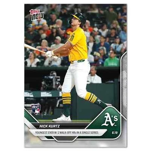 2025 MLB Topps NOW 322 NICK KURTZ 2 WALKOFFS 1 SERIES ATHLETICS ROOKIE PRESALE - Picture 1 of 2