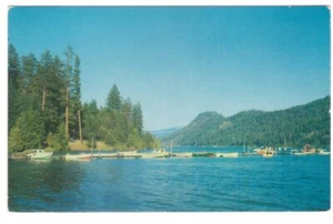 Motorboote, Rimrock Lake, Washington, Vintage Chrom Postkarte - Bild 1 von 2