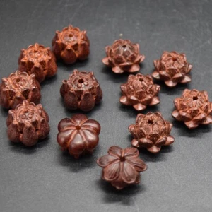 Purple Sandalwood Lotus Flower Mala Prayer Beads - 20mm - 4 pcs - 2 Options - Picture 1 of 7
