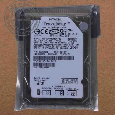 Hitachi 40 GB 2.5" 4200 RPM 2 MB IDE PATA Hard Disk Drive HDD HTS424040M9AT00 - Bild 1 von 2