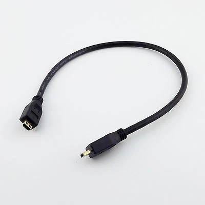 High Speed 1FT Black Micro HDMI 1.4 D Female to Micro HDMI Male Extension Cable - Image 1 of 4