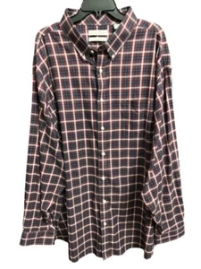 Camisa Etiqueta Dorada 2XB Negra Roja Cuadros No Plancha Algodón Suave Bolsillo Resiste la Desvanecimiento - Imagen 1 de 4