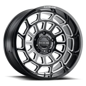 22x12 -44 Raceline 955M Warp 6x139.7 Black w/Machined Face Wheels (Set of 4) - Picture 1 of 3