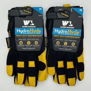 Well Lamont Hydra Hyde Work Gloves Heavy Duty Goatskin Palm Leather Medium 2Pair - Picture 1 of 2