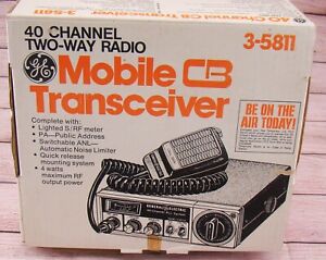 Vintage 40 Channel Mobile CB Transceiver Radio GE 3-5811B 1970s Open Box