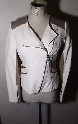 Chaqueta INC Blanca Cremallera Completa Imitación Cuero Talla S Foto 1 de 4