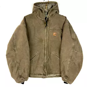 Giacca Carhartt arenaria 3XL full zip foderata sherpa abbigliamento da lavoro tela J141 - Foto 1 di 3