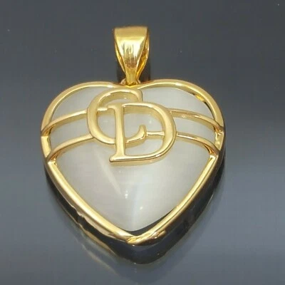 18K Gold Filled Stunning Italian Mother Of Pearl 18ct GF Heart Pendant 15mm - Image 1 of 4