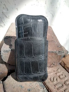 Wild Alligator Cigar Tube 2 Stick Case Holder gator swamp leather hide FB4 - Picture 1 of 12