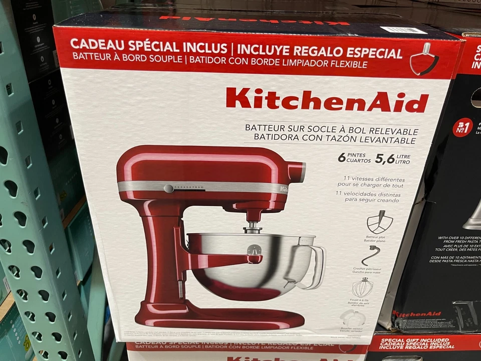Kitchenaid 6 Quart Bowl-Lift Stand Mixer 11 Speed, Bonus Attachments, Silver Red - Image 1 of 4
