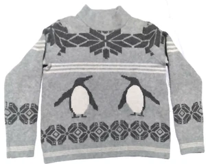 Bass Womens Large Sweater Grey Penguin USA Heavy Soft Nice EUC! - Picture 1 of 6