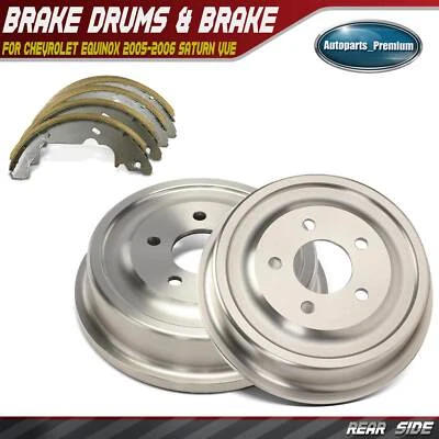 Rear Brake Drums + Ceramic Brake Shoe for Chevrolet Equinox 05-06 Pontiac Aztek - Image 1 of 4