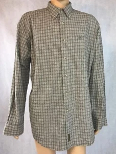 Timberland Shirt Men’s XL Long Sleeve Button Down Olive Green Plaid Cotton Dress - Picture 1 of 9