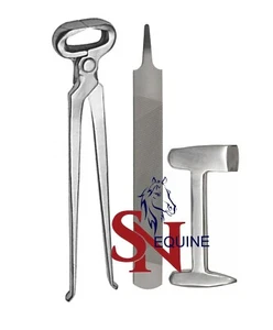 Kit de herramientas profesionales para el cuidado del casco Farrier pinza para pezuñas, raspaduras para cascos, amortiguador para cascos - Imagen 1 de 1