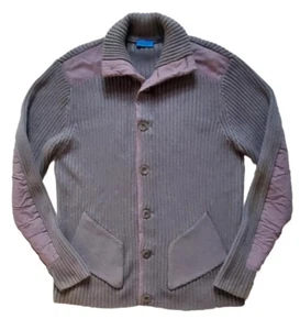 MATINIQUE Knitted Jacket Cardingan Grey Full Button Mens L Ribbed Slim Fit - Picture 1 of 12