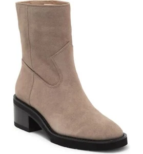 $690 - STUART WEITZMAN Boulevard Moto Sport Suede Bootie in Topo Size 8 - Picture 1 of 5