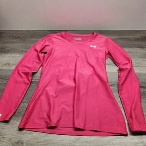 Under Armour Heat Gear Top da donna rosa aderente a maniche lunghe - Foto 1 di 8
