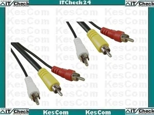 Cavo RCA Chinch 10 m stereo 3 x spina/spina #12016 - Foto 1 di 1
