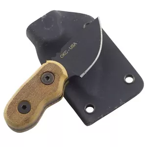 Ranger Knives Little Bird Neck Fixed Blade Knife Tan Canvas Micarta Handle USA - Picture 1 of 6