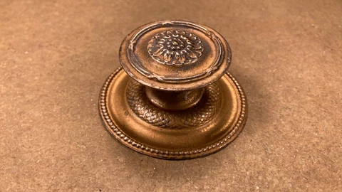 Vintage Antique Drawer Cabinet Furniture Door Knob Pull w/ Rose Plate Cover