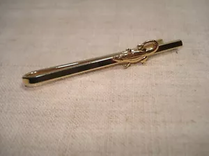 Pince à Cravate, Barrette - Plaqué Or - à Motif de Crocodile - Imagen 1 de 6